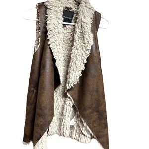Faux leather/fur vest